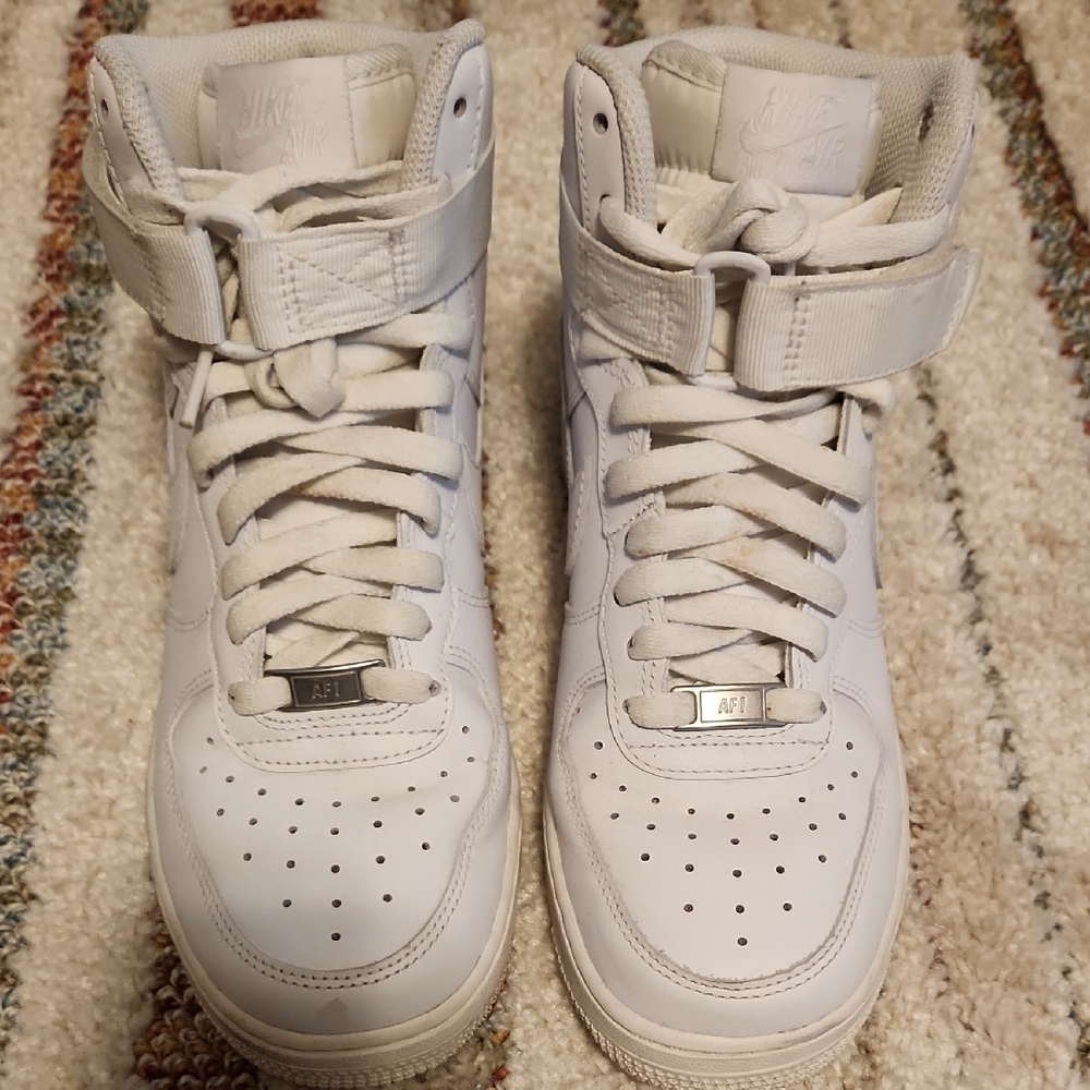 Nike White High-Top AF1 Sneakers